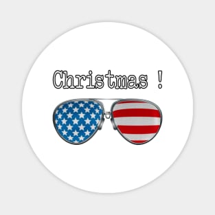 AMERICA PILOT GLASSES MERRY XMAS Magnet